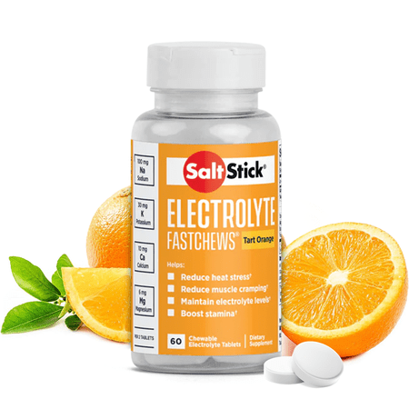 SaltStick Electrolyte FastChews, 60 Orange Chewable Electrolyte Tablets, 60 Count
