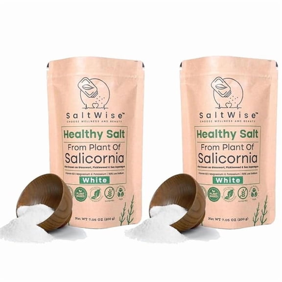 SaltWise Low Sodium Salt Substitute, 50% Less Sodium, Vegan & Kosher, 100% Natural, No Additives, Pack of 2