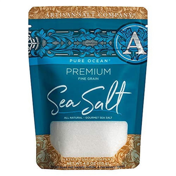 Artisan Salt Company Pure Ocean Premium Sea Salt, Zip-Top Pouch, 4 Ounce