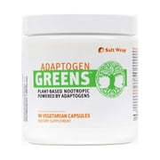 SaltWrap Adaptogen Greens - Caffeine Free Nootropic for Cortisol Support, Recovery, Stress, Natural Energy, Mood