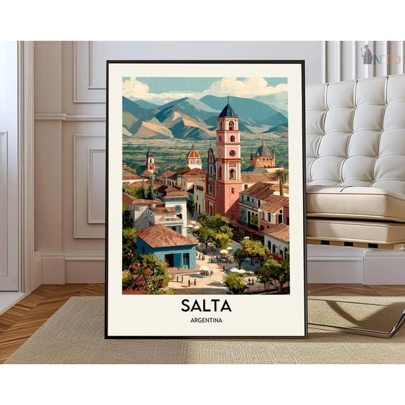 Salta Argentina Andean City Poster, Unframed Paper Poster 8x10in