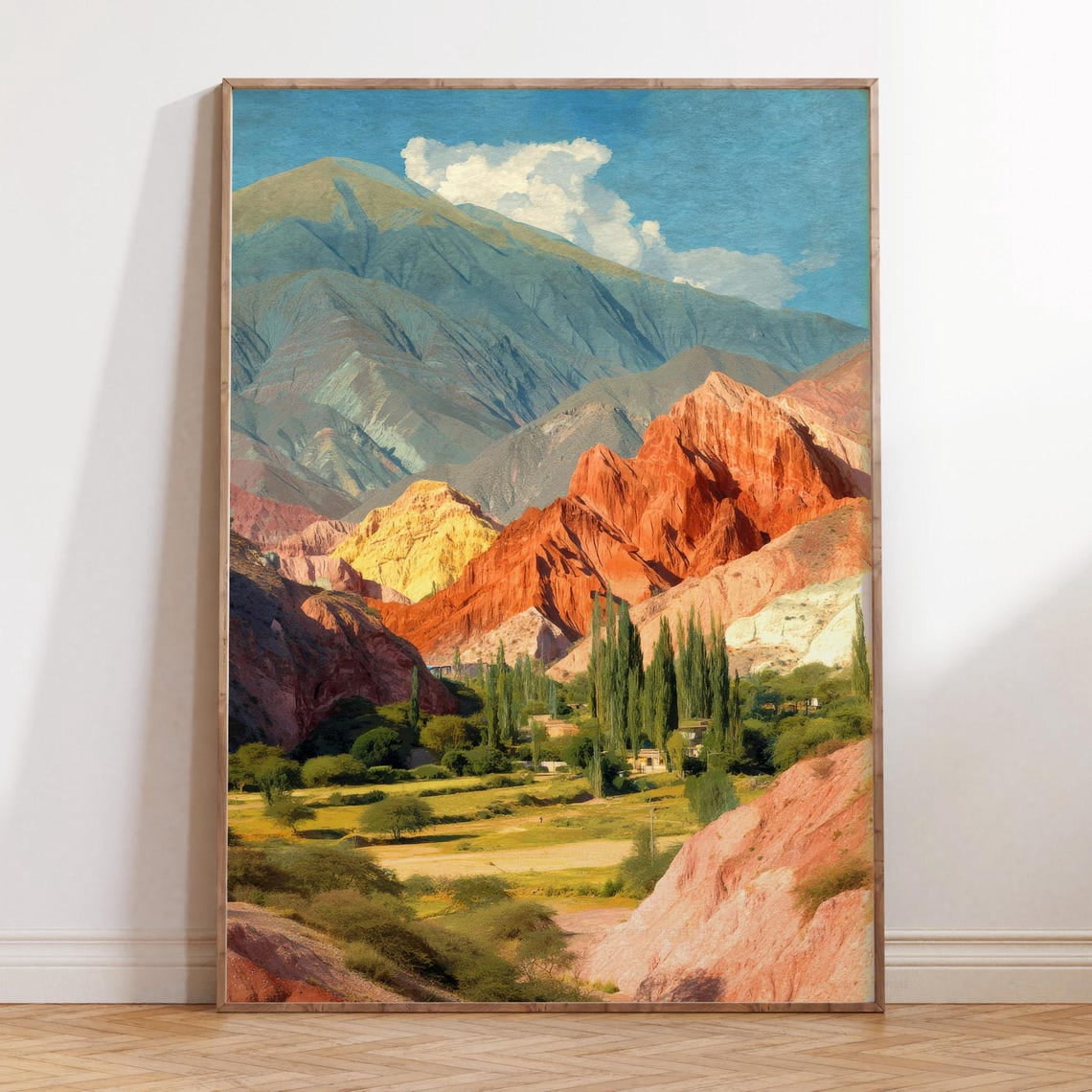 Andes Flashcard Salta Argentina Andes Mountains Wall Art Print, Colorful Town Travel ...