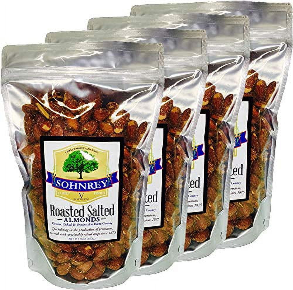 Salted Almonds (16Oz) Steam Pasteurized Almonds From The Farm (4Pack