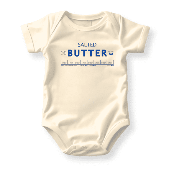 Salted Butter Baby Bodysuit, Newborn Outfit, Baby Clothes, Gift for Children 18m Natural