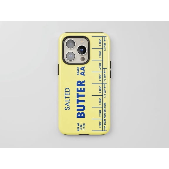 Salted Butter Tough Phone Case – Funny Foodie Protective Cover, Novelty Gift for iPhone 17/16/15/14/13, Samsung Galaxy S25/S24/S23