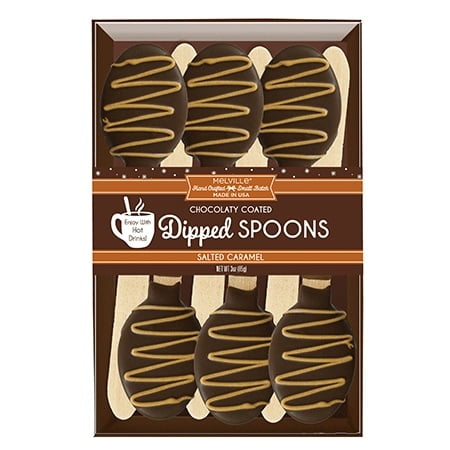 Salted Caramel Chocolatey Dipped Spoons, 6 Spoons Gift Box