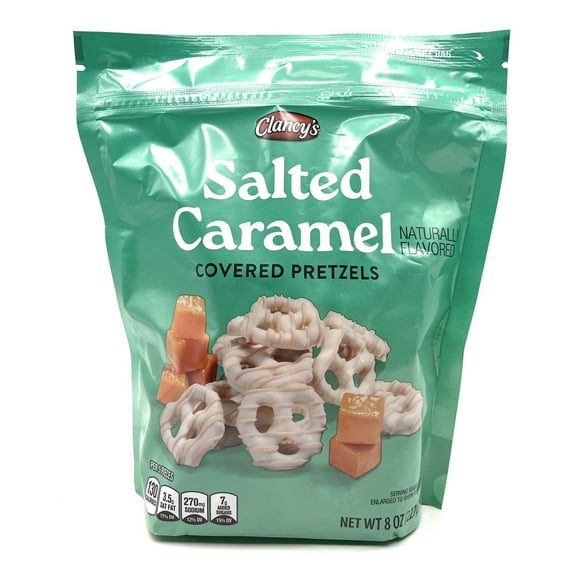 Salted Caramel Naturally Flavored Covered Pretzels, Clancy's 8oz/227g  Pack of 1