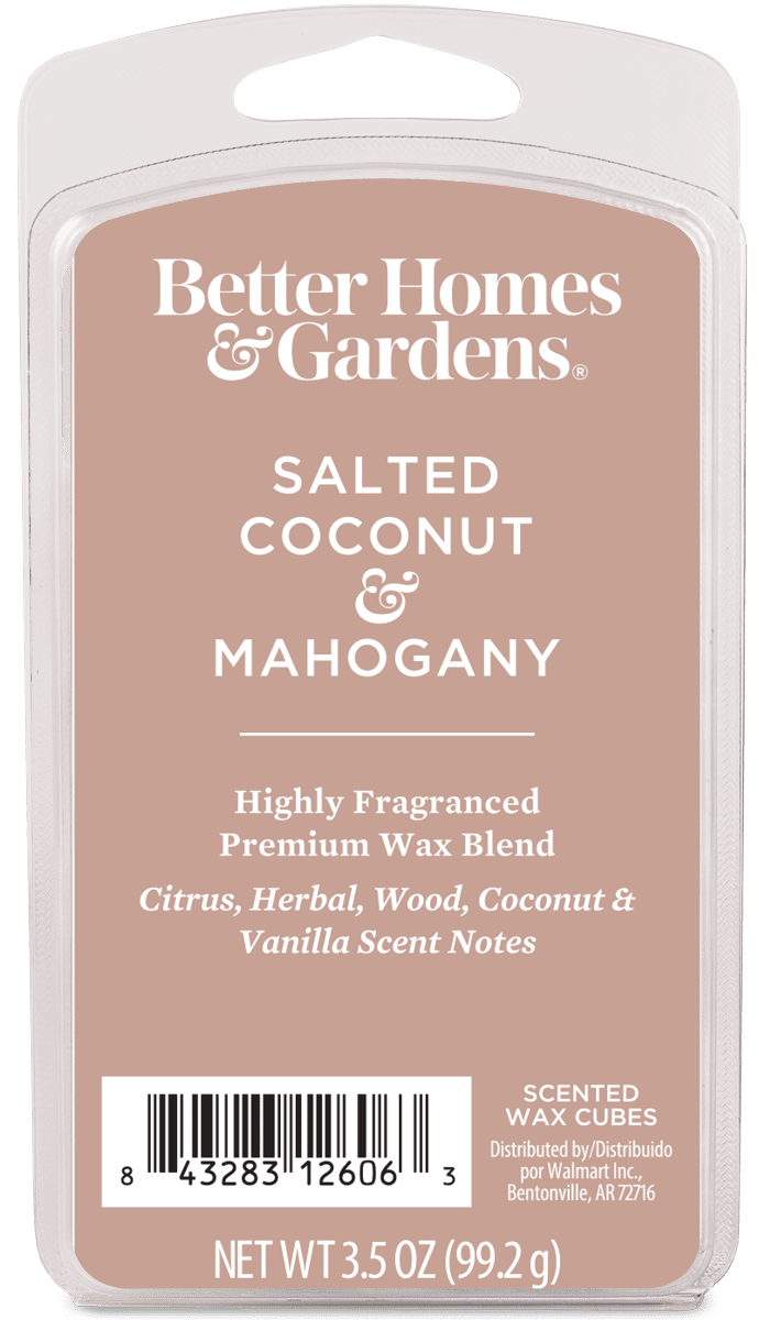 Salted Coconut & Mahogany Premium Scented Wax Melts, Better Homes