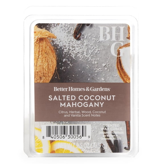 Salted Coconut & Mahogany Scented Wax Melts, Better Homes & Gardens, 2.5 oz