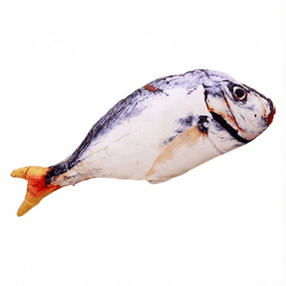 Salted Fish Shape Catnip Toy, Realistic Dried Fish Design About 8in Long, Crinkle Texture for Biting and Play, Great for Interactive Games