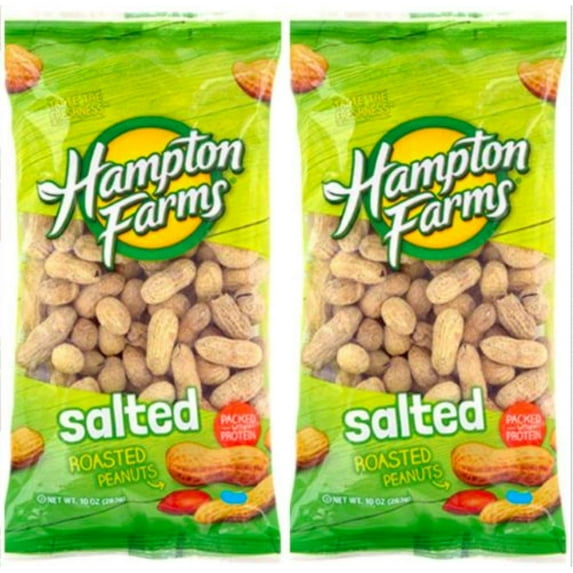 Salted Roasted Peanuts, 10-oz. Bags - 2 Packs; Hearty and healthy peanuts a good source of Protein (1)