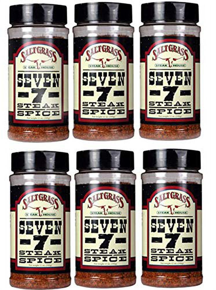 Saltgrass 7 Spice Steak Seasoning 12oz Container (Pack of 6) Steakhouse Spice Blend