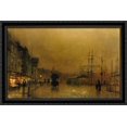 thumbnail image 1 of Salthouse Dock, Liverpool 40x28 Large Black Ornate Wood Framed Canvas Art by John Atkinson Grimshaw, 1 of 2
