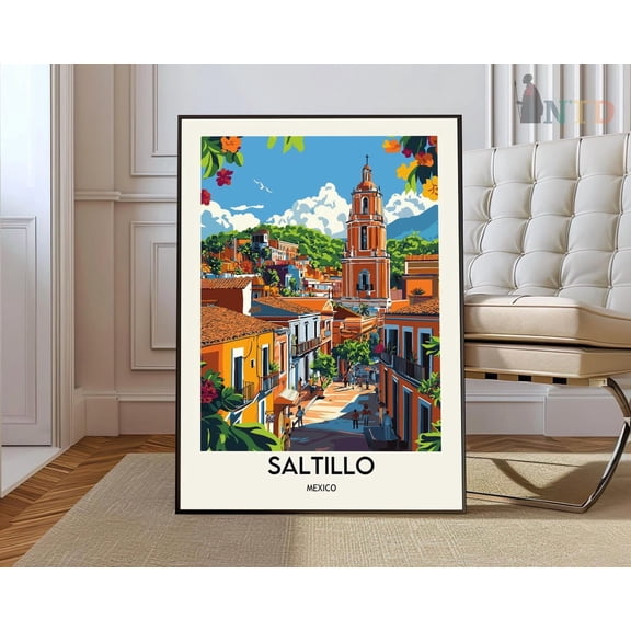 Saltillo Coahuila Mexico City Map Wall Art Travel Decor Photo Unframed Paper Print