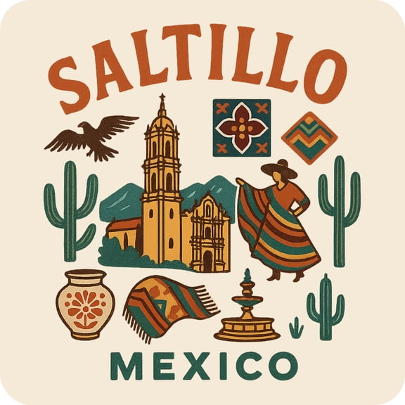 Saltillo Mexico Keepsakes Souvenir Vinyl Sticker – Destination Travel Keepsake Collectible (3-Inches Wide)