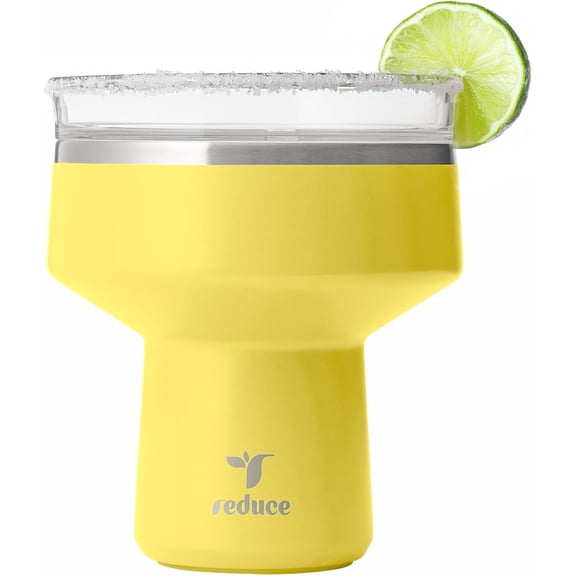 Saltini 16 oz Cocktail Tumbler - Insulated Tumbler with Lid - Keeps Drinks Cold for 10 Hours - 360 Sippable Martini Glass Alternative - Shatterproof, Perfect for Parties - Pina Colada