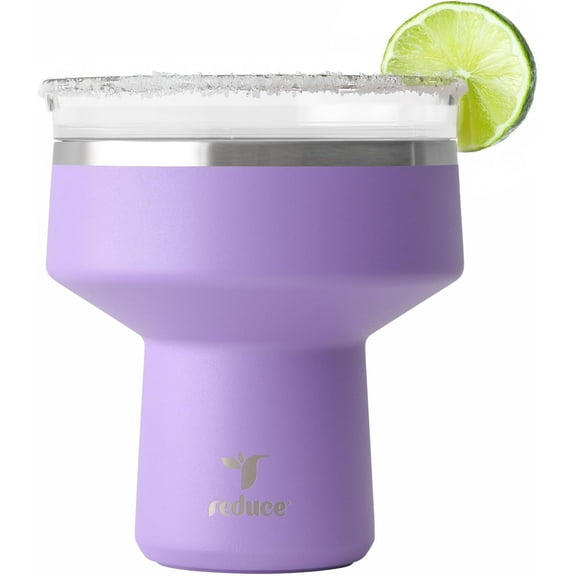Saltini 16 oz Cocktail Tumbler - Insulated Tumbler with Lid - Keeps Drinks Cold for 10 Hours - 360 Sippable Martini Glass Alternative - Shatterproof, Perfect for Parties-Purple Punch