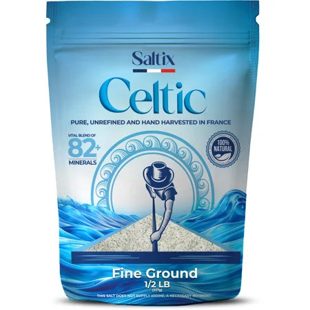Saltix Grey Sea Salt Fine Ground 1/2lb | Harvested in France, 100% Natural, Rich in 82+ Minerals
