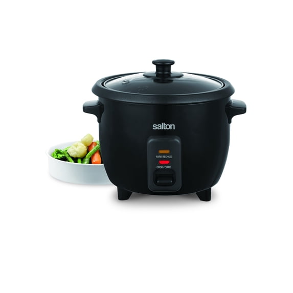 Salton, Automatic 6-Cup Electric Rice Cooker, Black - Non Stick
