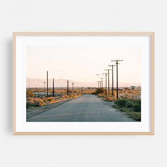 Salton City Streets 01 - Salton City California Photography Oak Framed Wall Art Print 20 x 30 inches