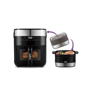 Salton Flip and Cook 3-in-1 Air Fryer, Grill, Dehydrator - 5.8 Quart Cooking Basket