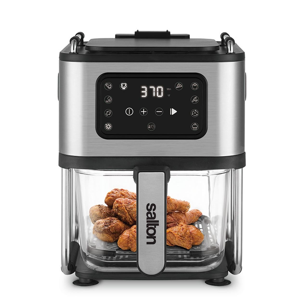 Salton Flip and Cook 3-in-1 Air Fryer, Grill & Dehydrator, Stainless Steel, 4.9 Quart, New Sansujyuku sansujyuku.com