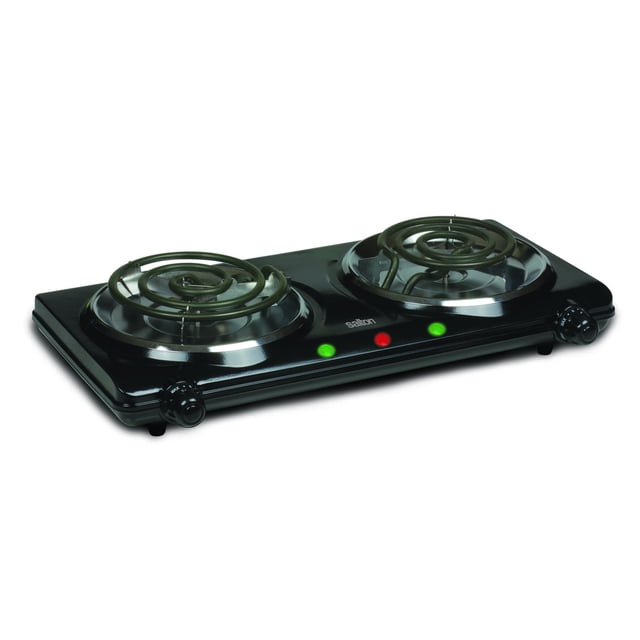 Salton Portable Cooktop Double Burner, HP1427, Black