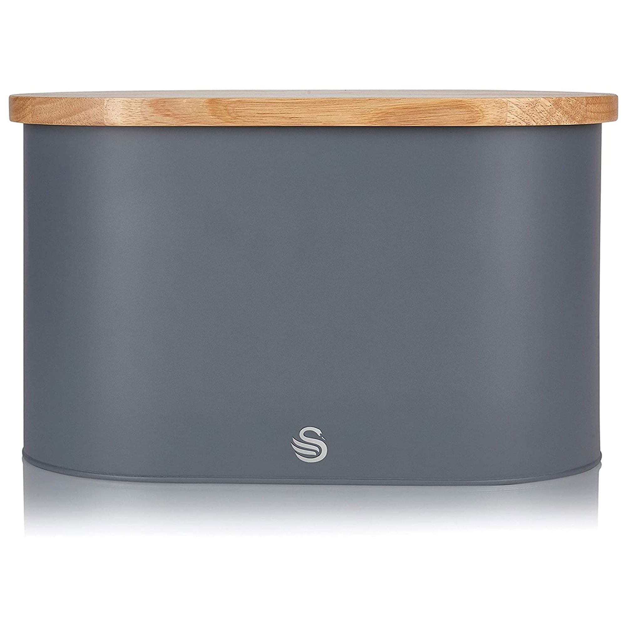Salton Swan Kitchen Nordic Steel Bread Bin w/ Cutting Board Lid, Slate