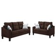 thumbnail image 1 of Saltoro Sherpi 2 Piece Fabric Loveseat and Sofa with Tufted Cushion Back, Brown, 1 of 2