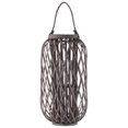 thumbnail image 1 of Saltoro Sherpi 23.50 Inch Bamboo Lantern with Lattice Design and Braided Rope Handle,Brown, 1 of 5