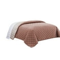 thumbnail image 1 of Saltoro Sherpi 3 Piece Twin Size Coverlet Set with Stitched Diamond Pattern, Pink, 1 of 3