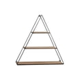 thumbnail image 1 of Saltoro Sherpi 3 Tier Wooden Wall Shelve with Triangle Metal Frame, Brown and Black, 1 of 2