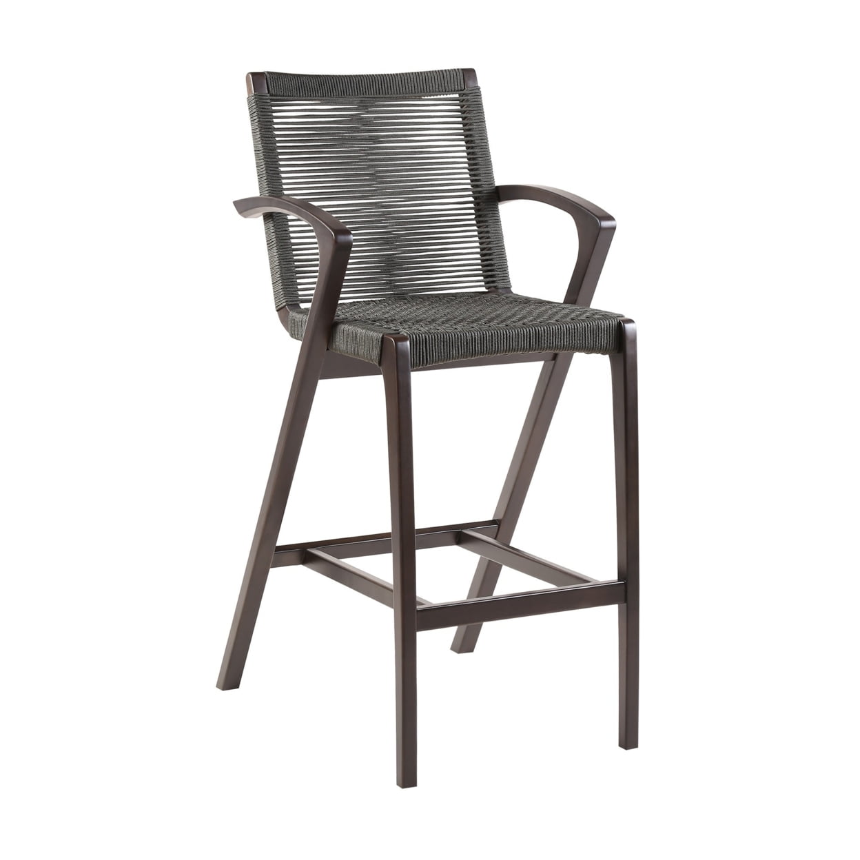 Fishbone Rope Saltoro Sherpi 30 Inches Fishbone Rope Weaved Outdoor Barstool, Gray ...