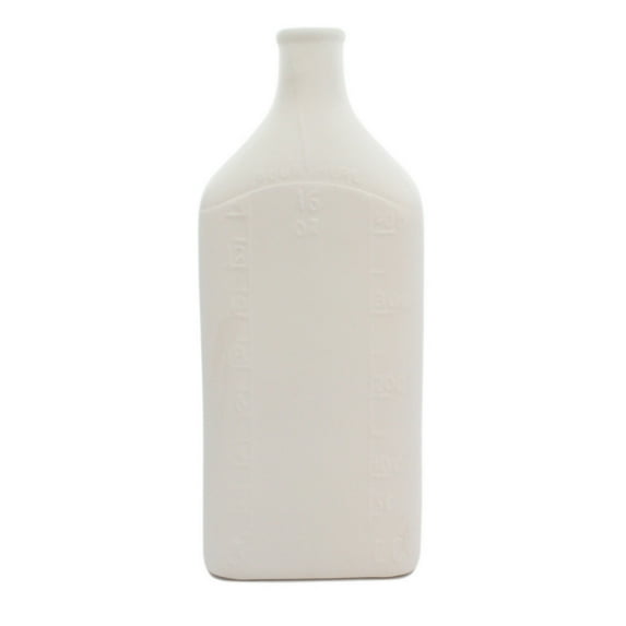 Saltoro Sherpi Bone China Bottle Design Accent Decor with Round Top, White