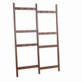 thumbnail image 1 of Saltoro Sherpi Center Partitioned Wooden Garment Rack with Peg Hooks, Dark Brown, 1 of 3