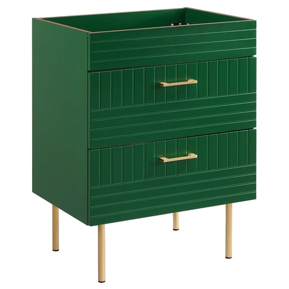Saltoro Sherpi Daybreak 24" Bathroom Vanity Cabinet, Green, Modern Design, Full-Extension Drawers