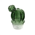 thumbnail image 1 of Saltoro Sherpi Decorative Glass Vase with Barrel Cactus Design, Green, 1 of 5