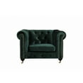 thumbnail image 1 of Saltoro Sherpi Fabric Upholstered Wooden Sofa Chair with Nail Head Trim and Steel Casters, Green, 1 of 1