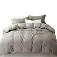 thumbnail image 1 of Saltoro Sherpi Halden 3 Piece Linen King Size Duvet Set The Urban Port, Platinum Gray, 1 of 2