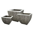 thumbnail image 1 of Hand Made Square Flower pot with Ribbed Design, White, Set of 3, 1 of 5