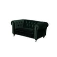 thumbnail image 1 of HomeRoots Decor Velvet Upholstered Dogs Sofa with Button Tufting Details and Wooden Feet, Green, 1 of 1