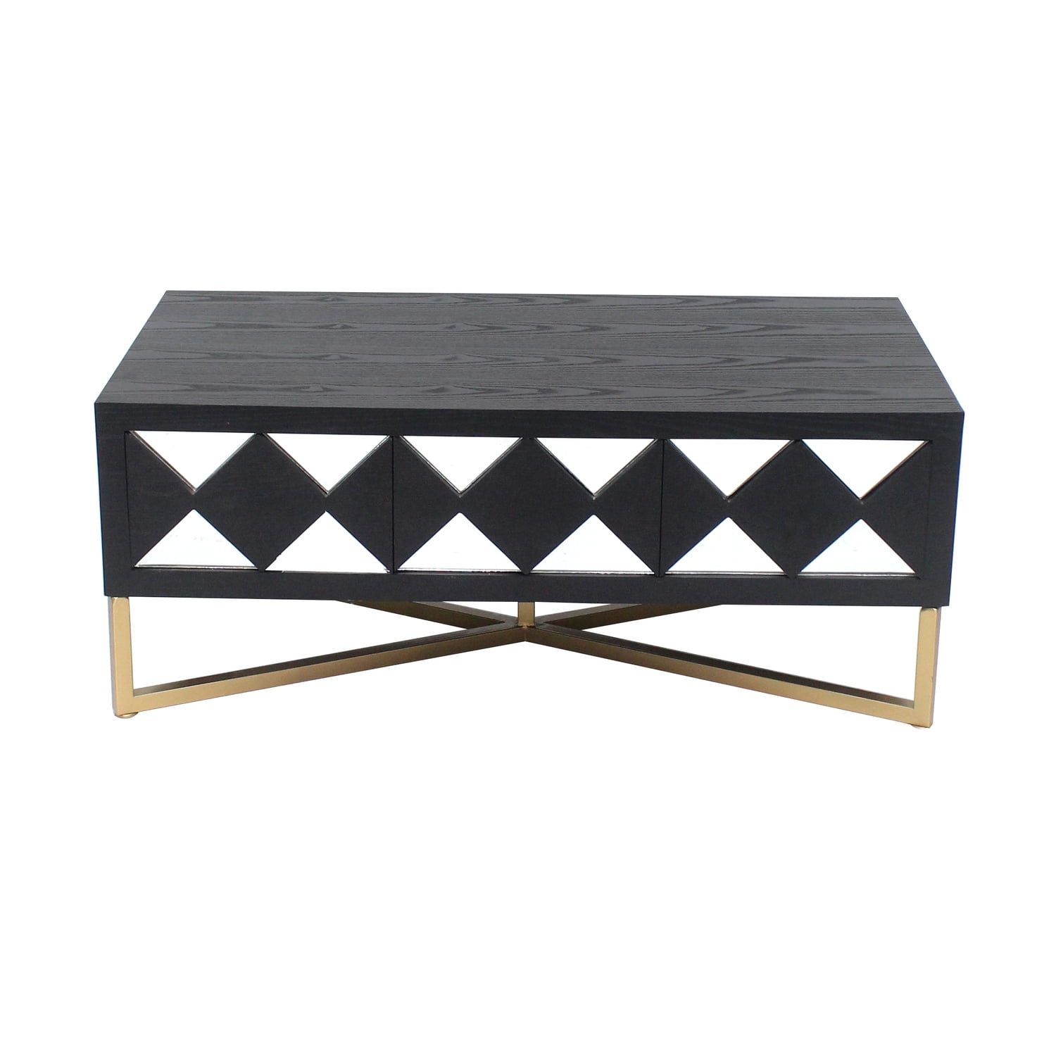 Saltoro Sherpi Wooden Coffee Table with 3 Drawers and X Shape Base