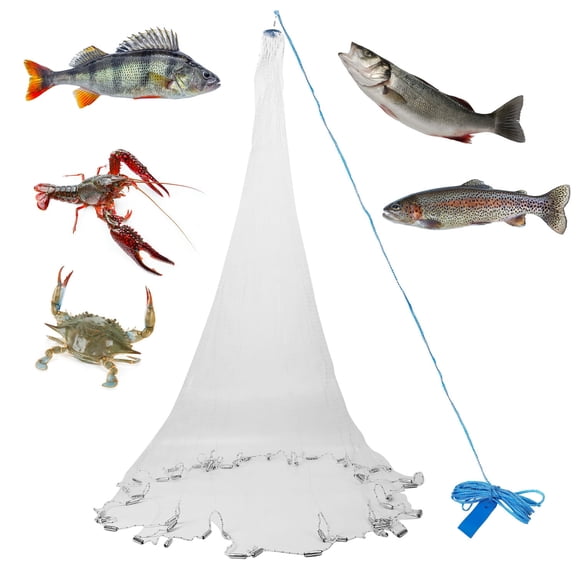 Moclever Saltwater Bait Casting 8ft Radius Size Net, 3/8"