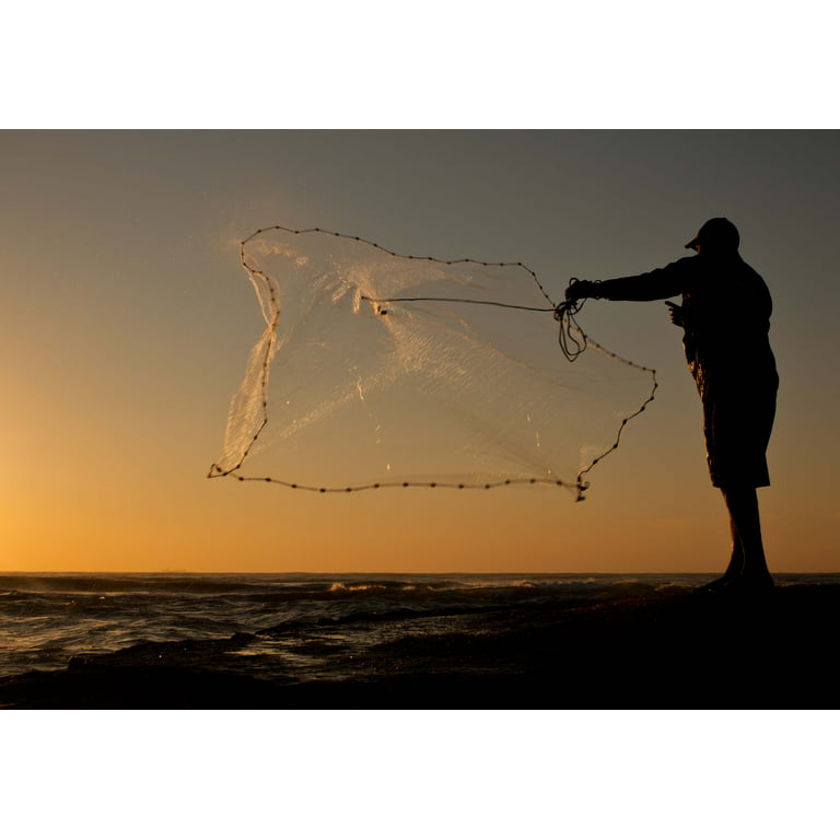 Saltwater Fishing 6 Foot Cast Net with Heavy Duty Sinker Weights for Bait  Trap