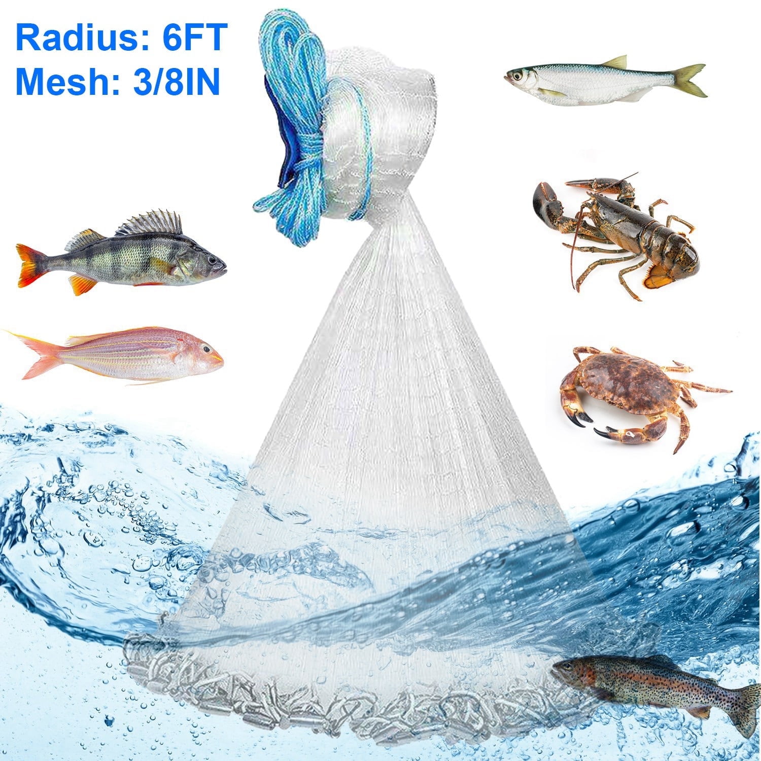 8 fish net Joy Cast Available in two radius sizes including 6ft and 8ft Betts 24-8 Super Pro Mono