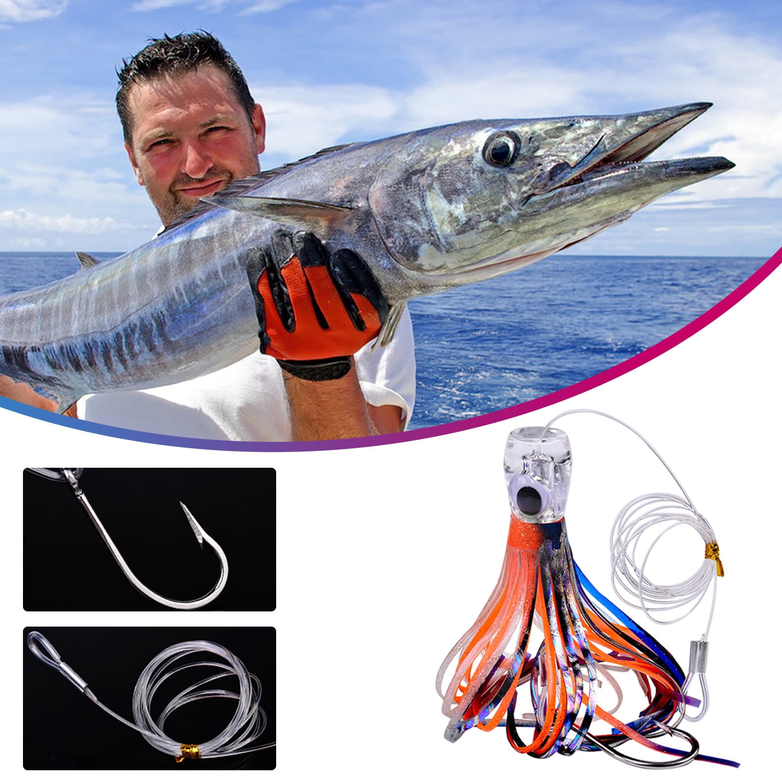 big hooks deep sea fishing Rite Angler Grouper Rig with Circle Hook 6/0, 7/0, 8/0 Offshore Bottom Game Grouper Snapper Tarpon & Monster Fish (6/0, 60 Pound Test) : Sports & Outdoors 9/0 (5pcs)Size 06 10/0( 5pcs) Freshwater Saltwater Fish Hooks Bulk