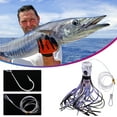 thumbnail image 1 of Saltwater Fishing Lures, 6/9inch Trolling Lures for Marlin Mahi Tuna Dolphin Shark Big Game Deep Sea Fishing Baits Squid Skirts Rigged Hooks Ocean Gear Tackle, 1 of 8