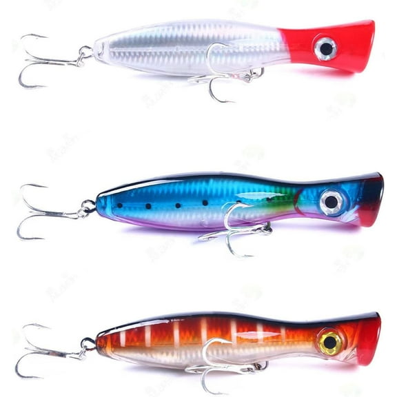 Saltwater Fishing Lures,Fish Bites Saltwater,Artificial Lure Hard Baits,Perfect for Big Game Hunting - Striped Bass,Trout, Tuna,with Treble Hooks,Fishing Hooks Freshwater(3 Pcs)