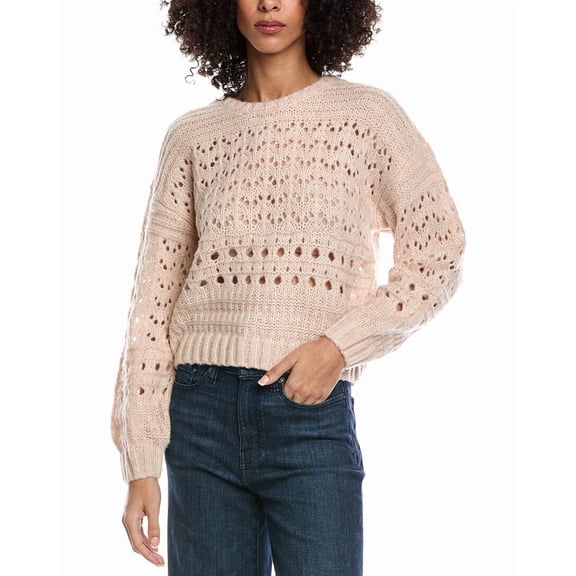 Saltwater Luxe womens Crewneck Sweater, m, Tan