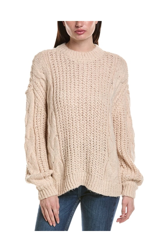 womens Crewneck Sweater, xs, White